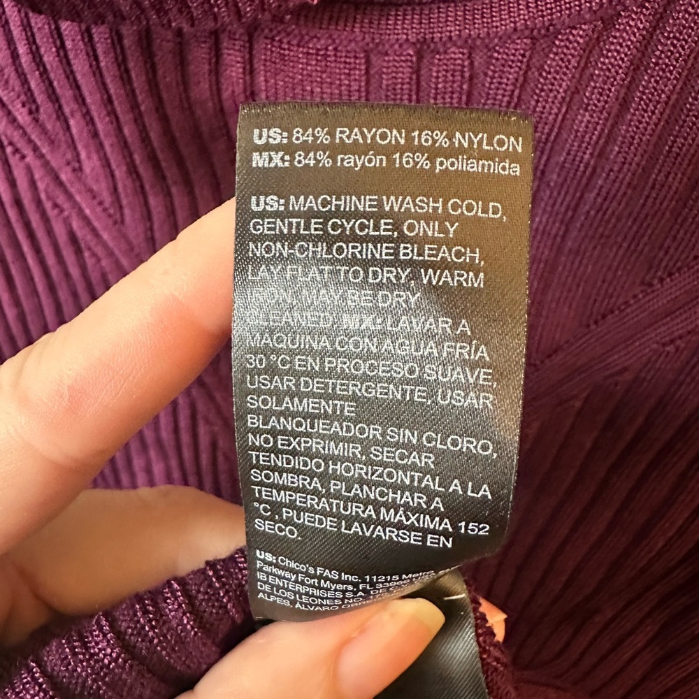 White House Black Market Rich Purple Mauve Turtleneck Sweater - Picture 7 of 7